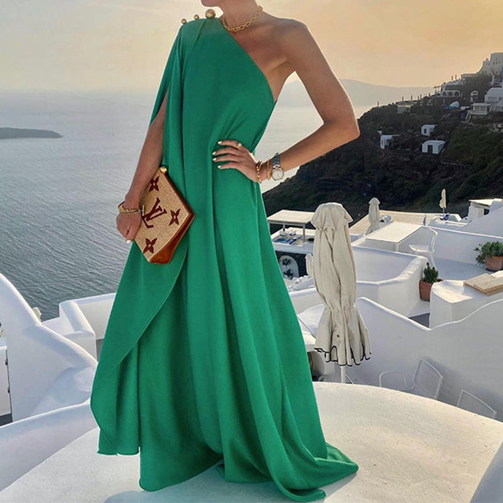 Lune London asymmetrical cut maxi dress for women