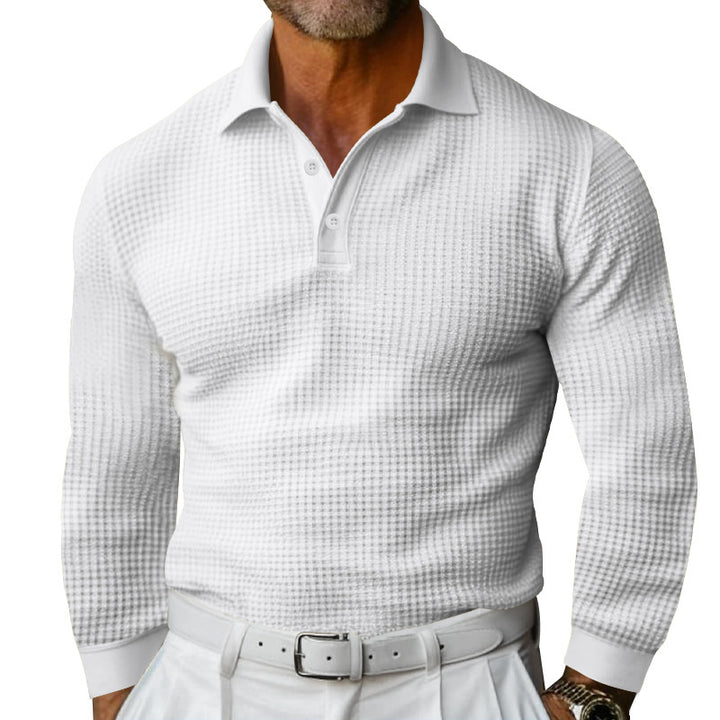 Long sleeve polo for men with structured design and classic collar Lune London