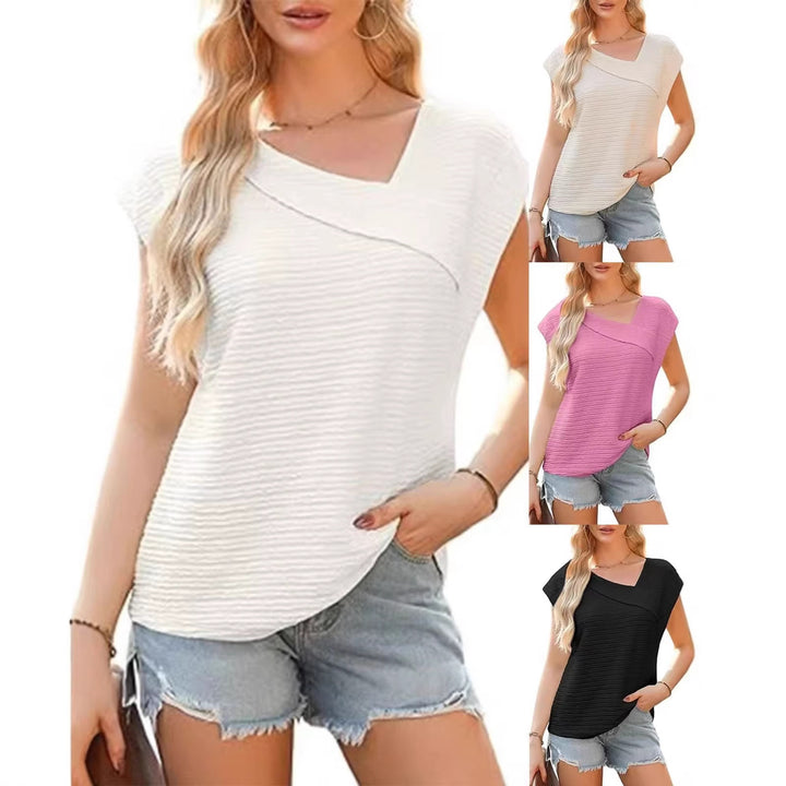 Women's elegant top with asymmetrical cut and fashionable texture pattern Lune London