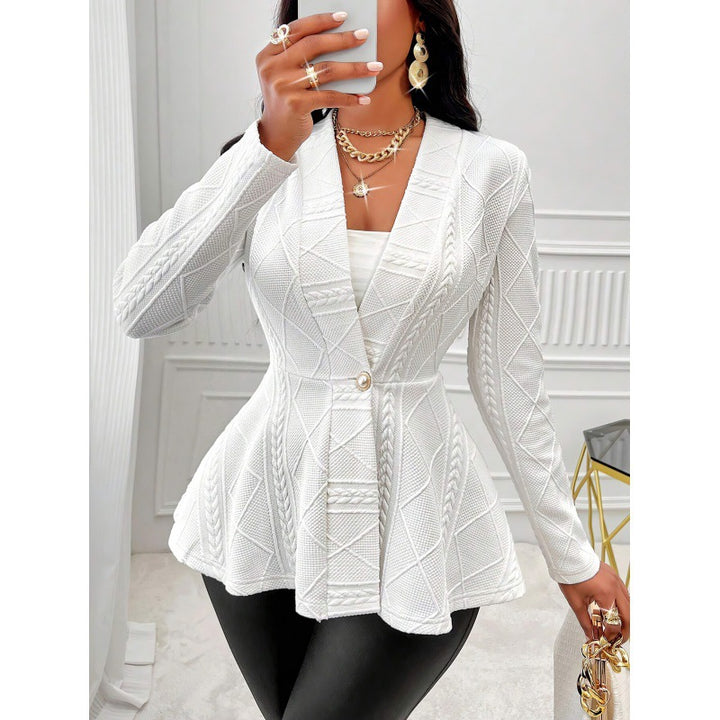 Women Knit Peplum Blazer Lune London