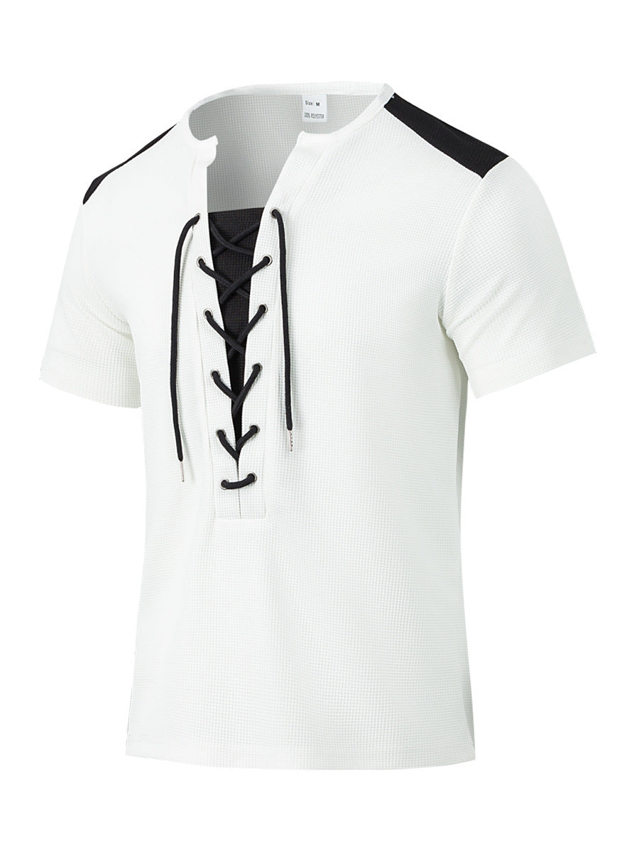 Short sleeve shirt for men with sporty lace design Lune London