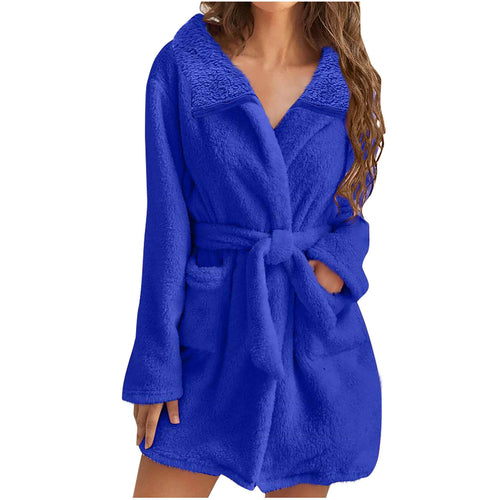 Ladies Cozy Polar Fleece Robe Lune London