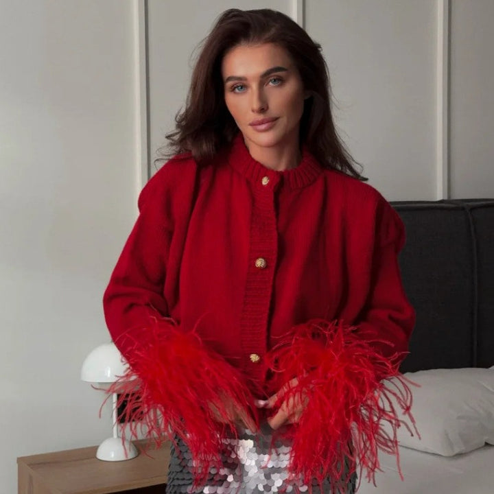 Veste en tricot tendance pour femmes avec franges Lune London