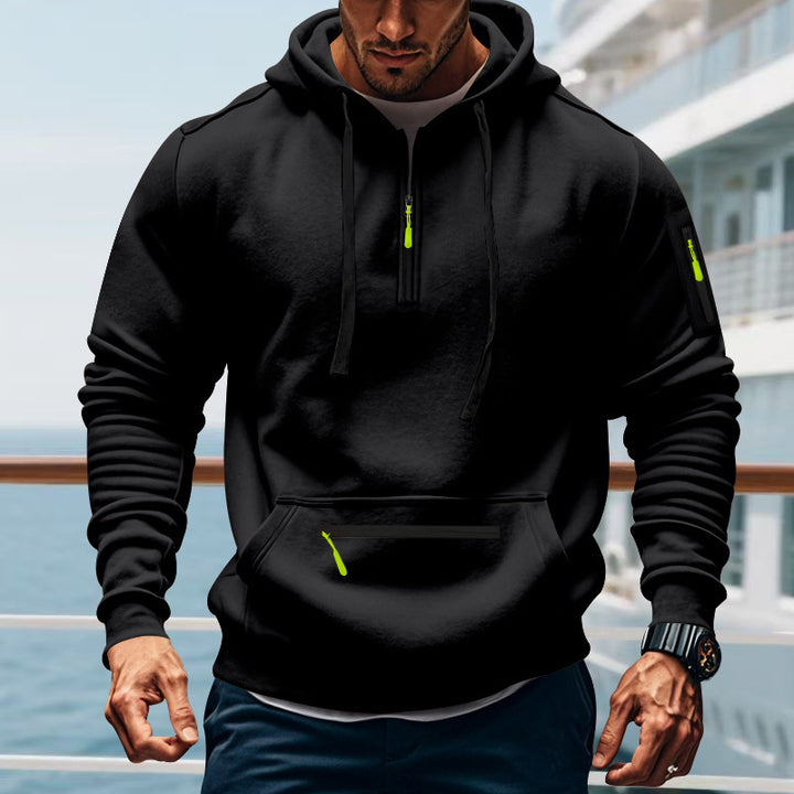 Sporty zip hoodie for men with practical pockets Lune London