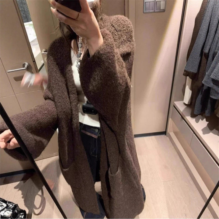 Cardigan Fluffy Femme avec Grandes Poches et Coupe Ample Chic & Stil