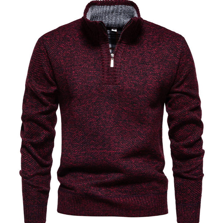 Pull-over zippé pour hommes avec design structuré Lune London