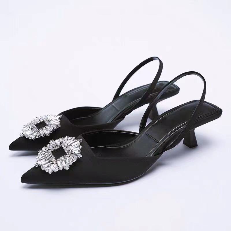 Ladies Slingback Slippers with Sparkling Jewelry Detail and Elegant Design Lune London