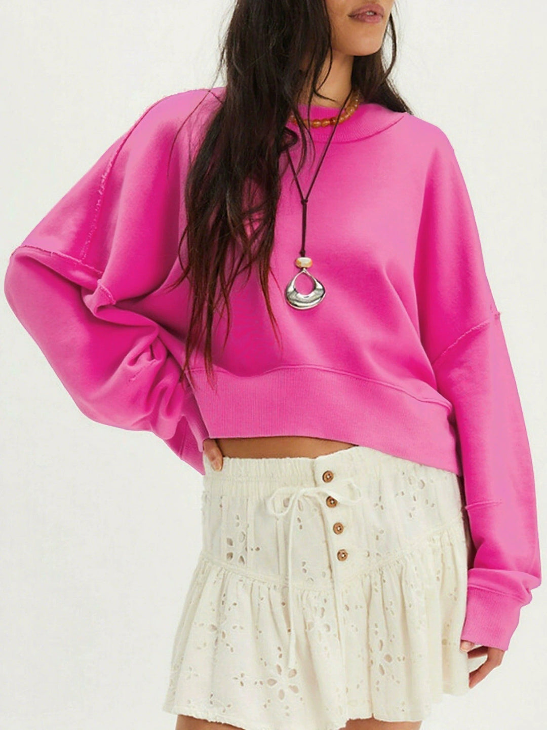 Casual sweatshirt for women with a sleek cut and dropped shoulders Lune London