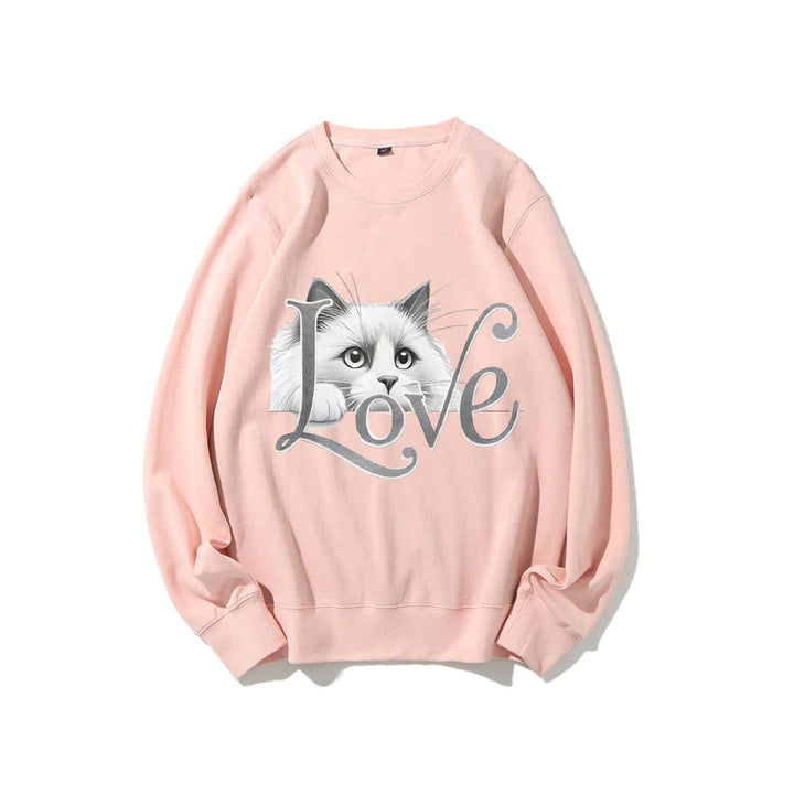 Sweat-shirt pour femmes avec un design de chat ludique et une coupe décontractée Chic & Stil