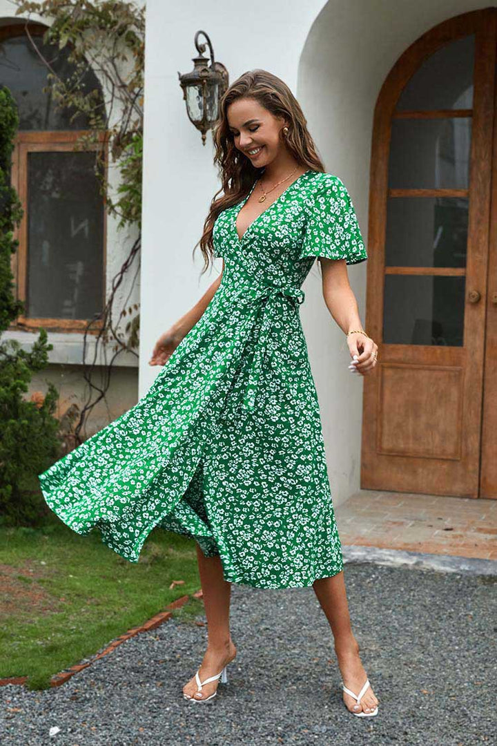 Ladies Chic Floral Wrap Maxi Dress 1751507269