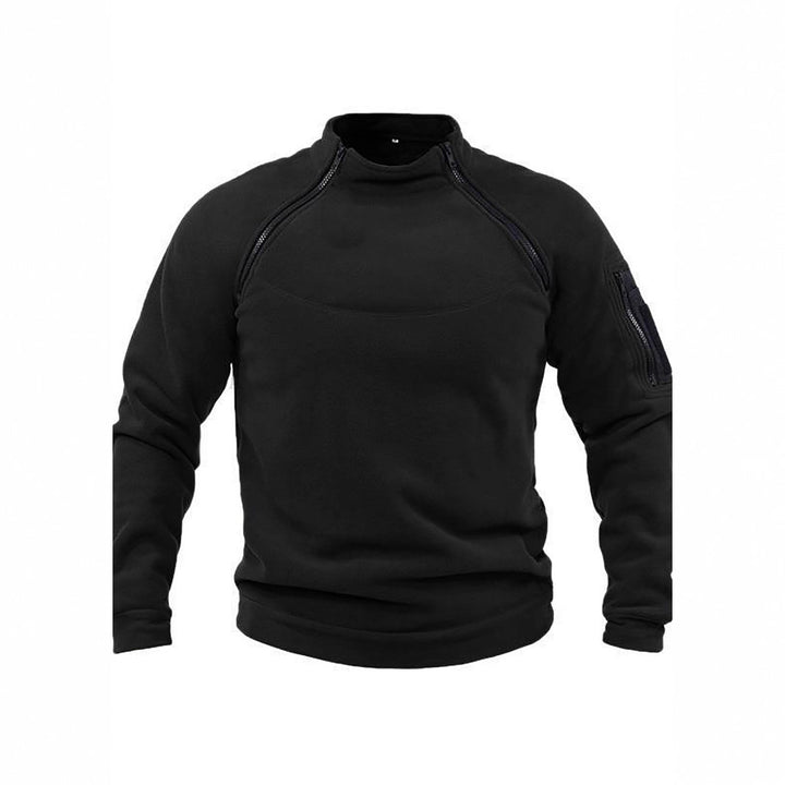 Pull-over thermique en polaire pour hommes avec col montant et poches pratiques Lune London