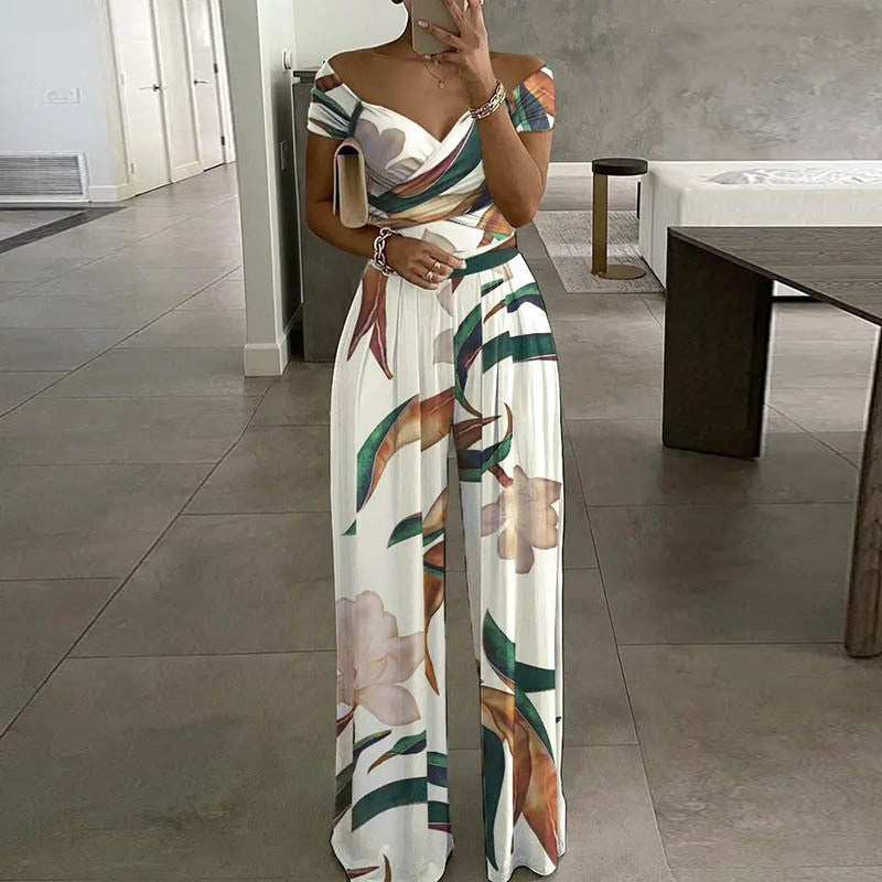 Ladies Off-Shoulder Floral Jumpsuit Lune London