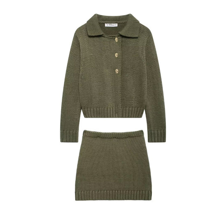 Woman knitted skirt with elastic waistband Lune London