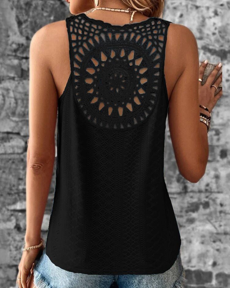 Ladies Casual Chic Crochet Tank Top