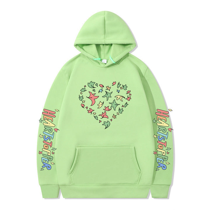 Women's hoodie with creative heart and leaf design Lune London