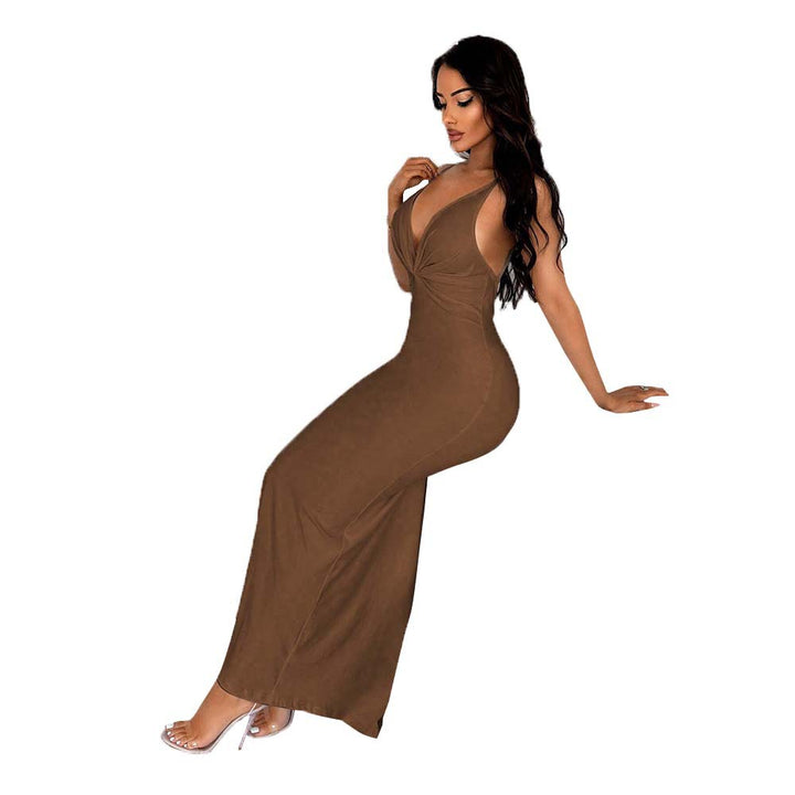 Robe maxi pour femme avec décolleté en V profond et coupe étroite Chic & Stil