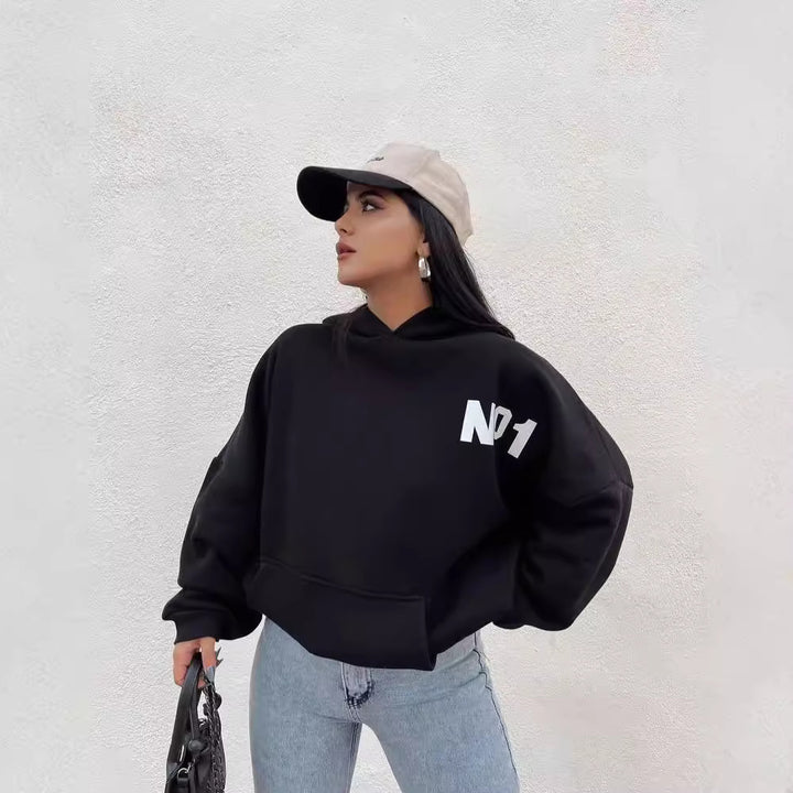 Oversized hoodie for women with a catchy inscription Lune London