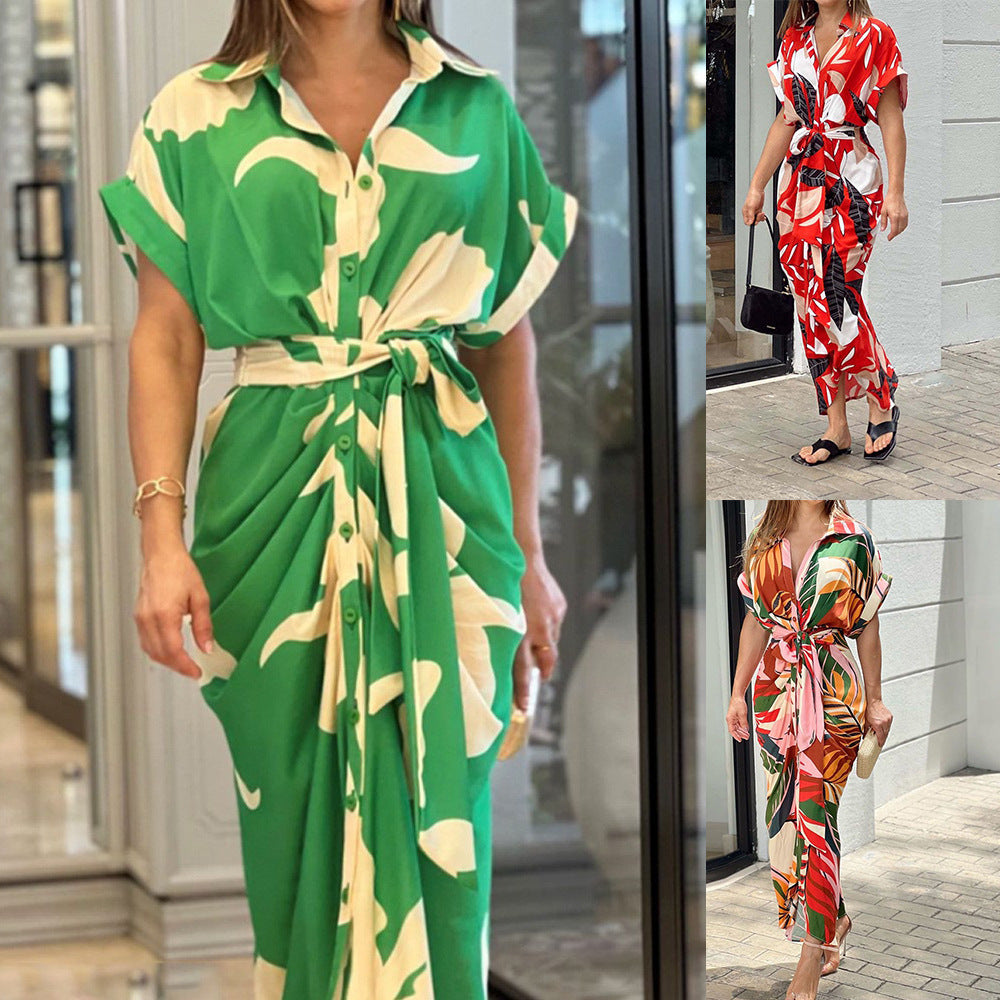 Maxi button dress for women with draped design Lune London