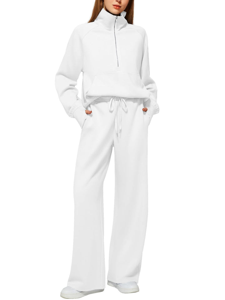 Lune London Women's Sports Loungewear Set with High Collar and Flared Legs