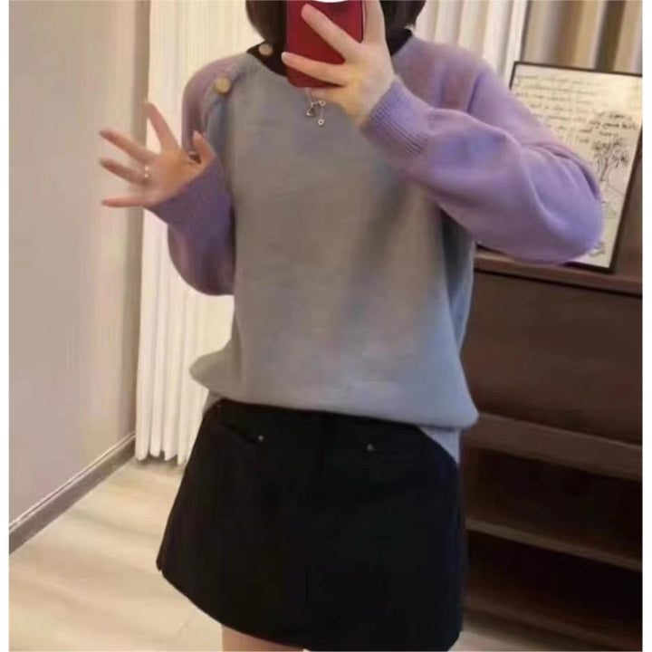 Pull en tricot confortable pour femmes avec de gros boutons Chic & Stil