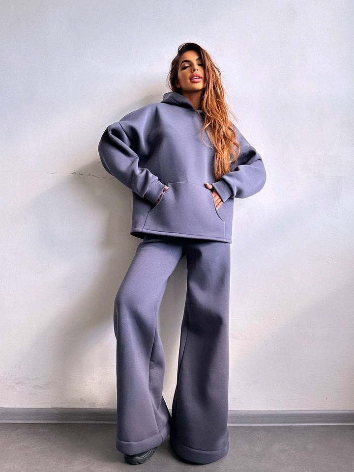 Women's casual hoodie and wide pants set Chic & Stil