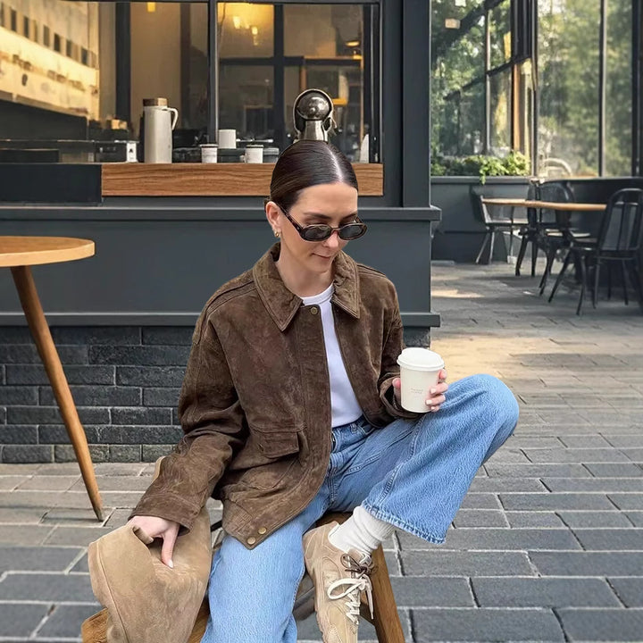 Lune London oversized suede jacket for women
