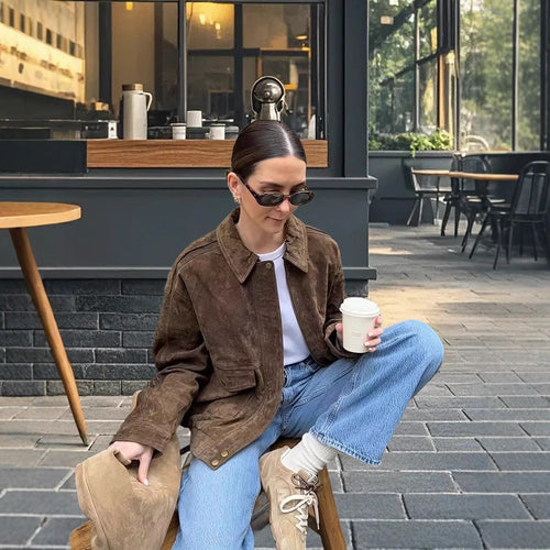 Lune London oversized suede jacket for women