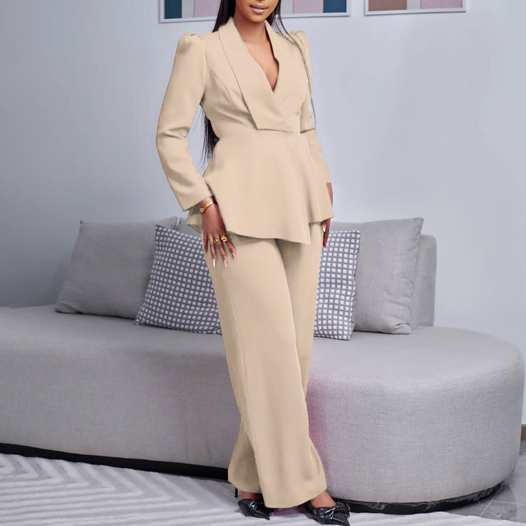 Ladies' set with elegant cut and fluid blazer Lune London