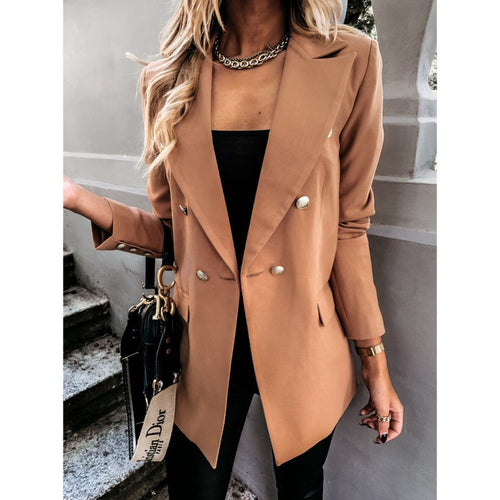 Women Elegant Blazer, Fitted with Double-Breasted Buttons Lune London