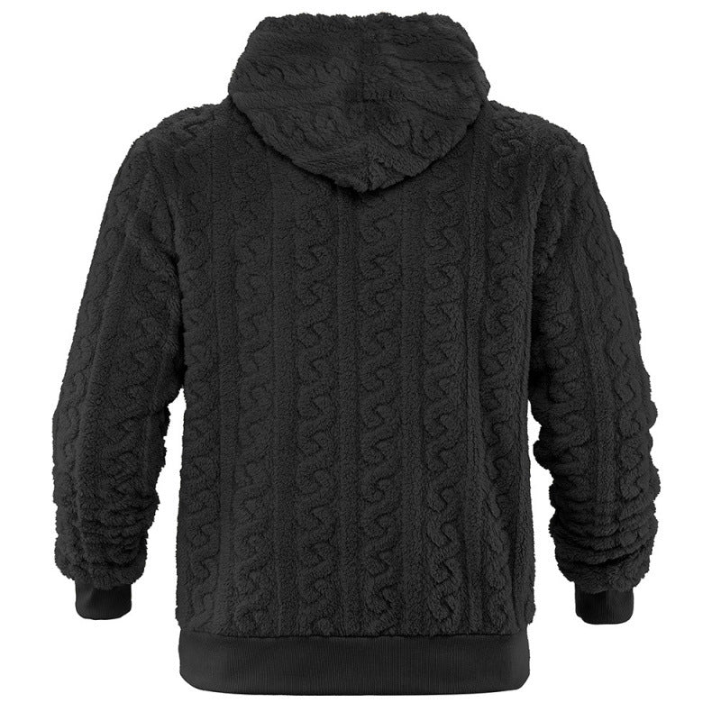 Ladies Cozy Fleece Hoodie with Textured Pattern Lune London