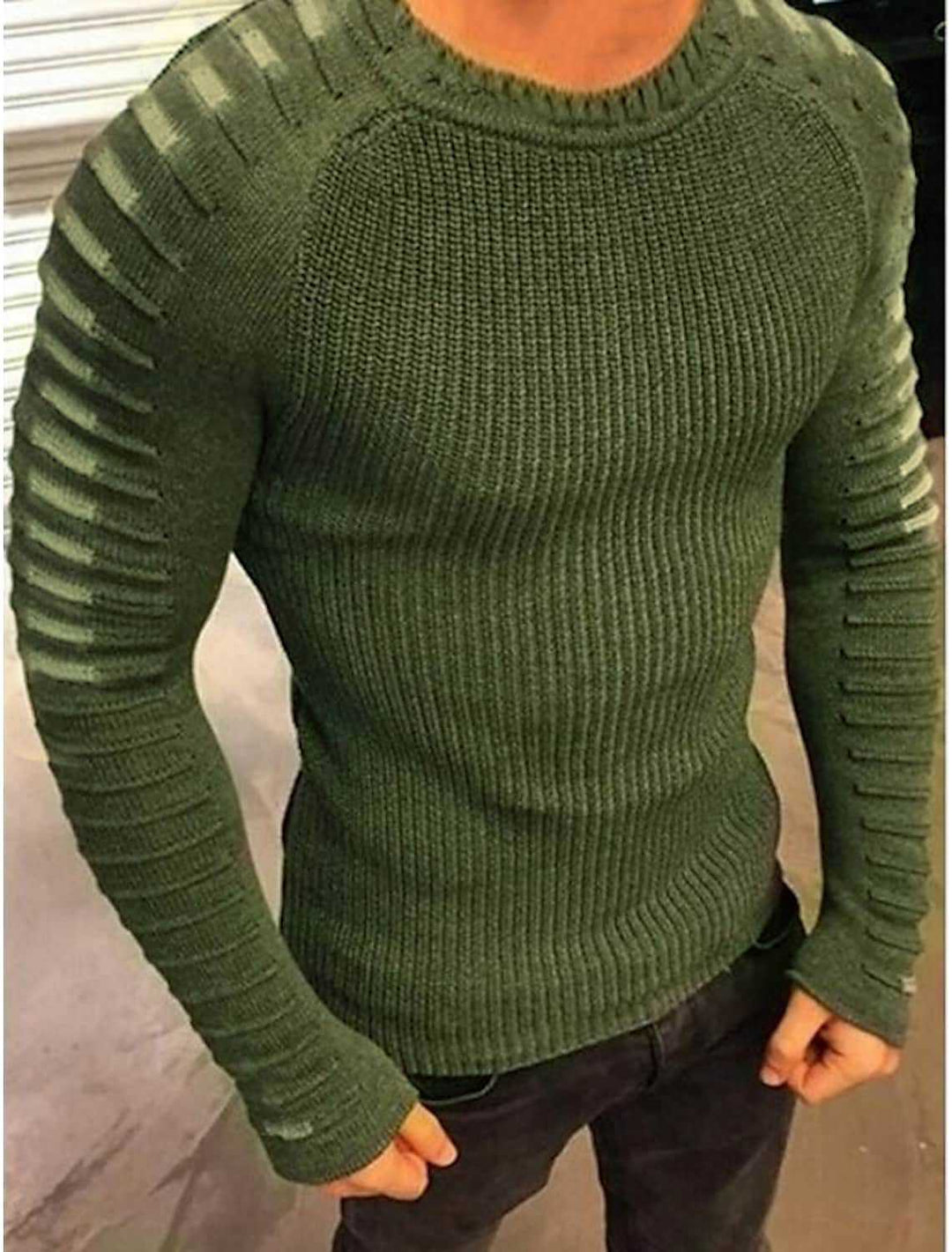 Stylish fine knit pullover for men with trendy contrasting stripes Lune London