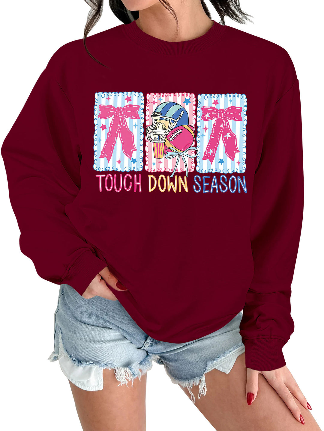 Sweat-shirt femme avec motif de football créatif et coupe décontractée Chic & Stil