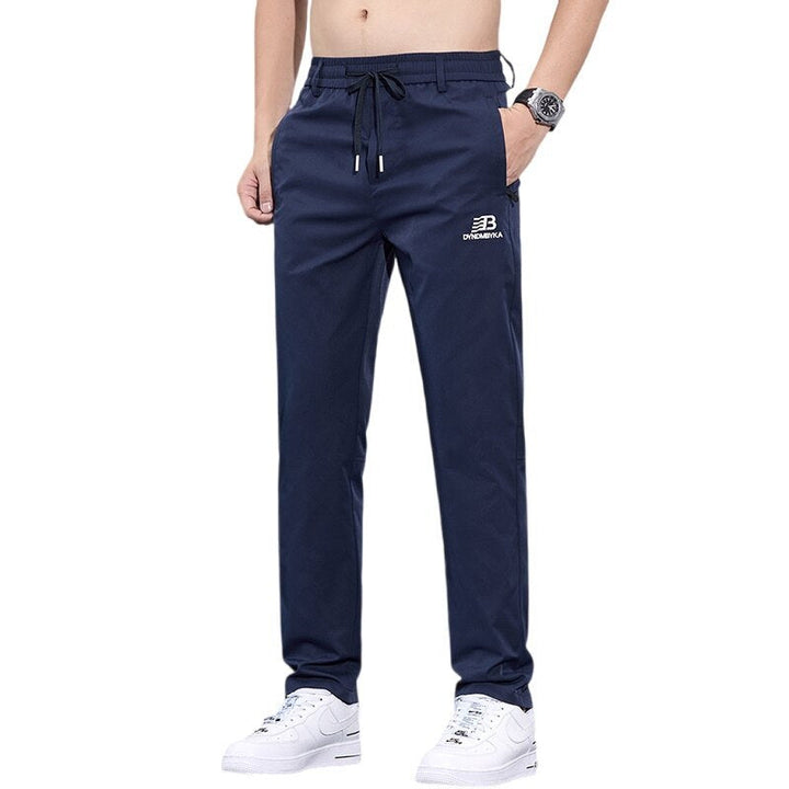 Men's Sporty Leisure Pants with Adjustable Drawstring and Side Zipped Pockets Lune London