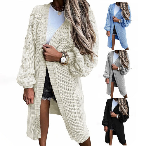 Women's knitted jacket with voluminous sleeves and high-quality twisted design Lune London