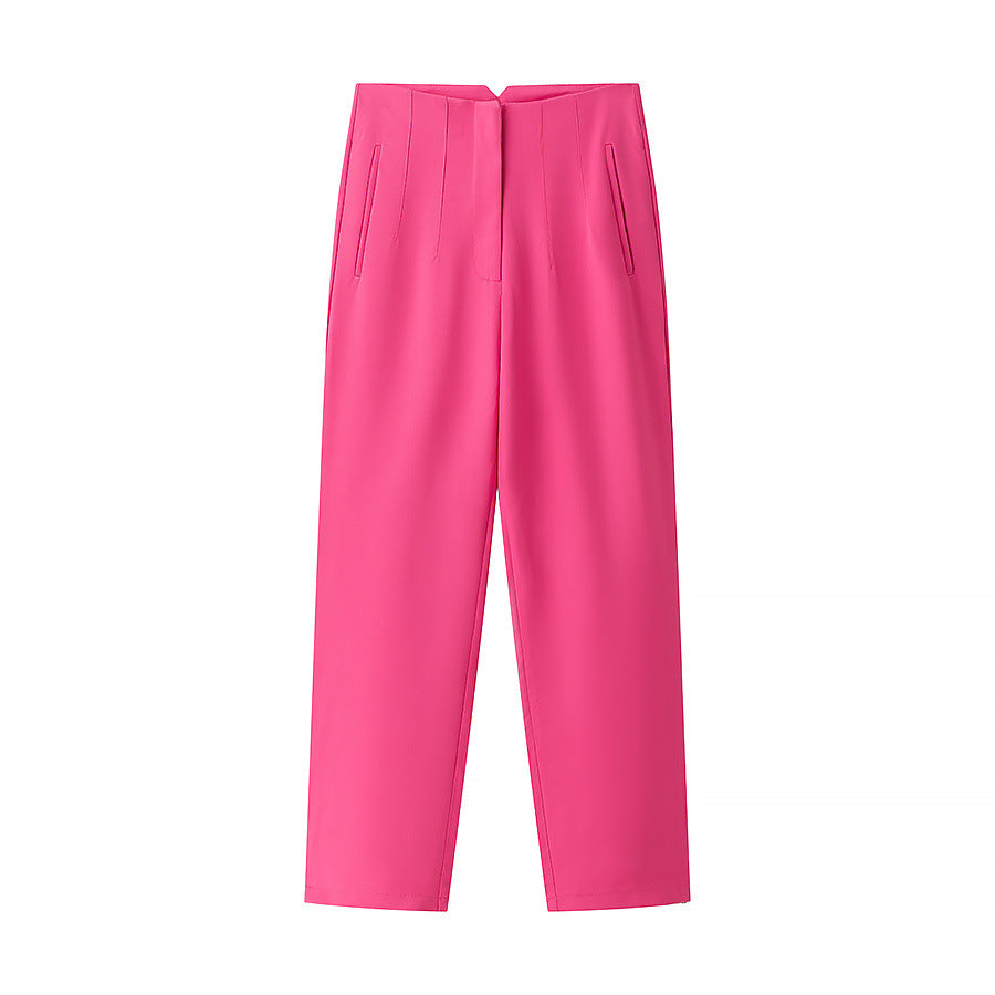 Elegant high-waisted pants for women with fine pleats and practical pockets Lune London