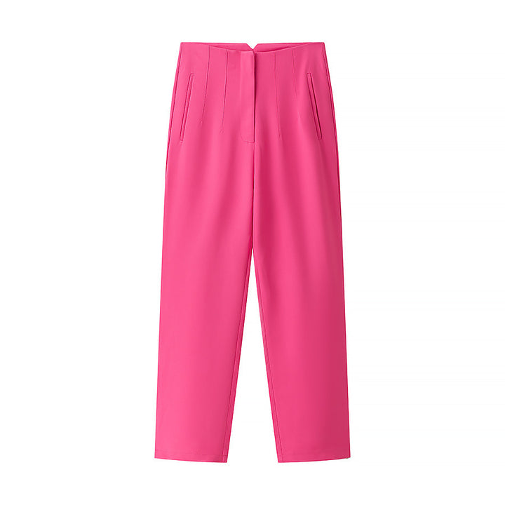 Elegant high-waisted pants for women with fine pleats and practical pockets Lune London
