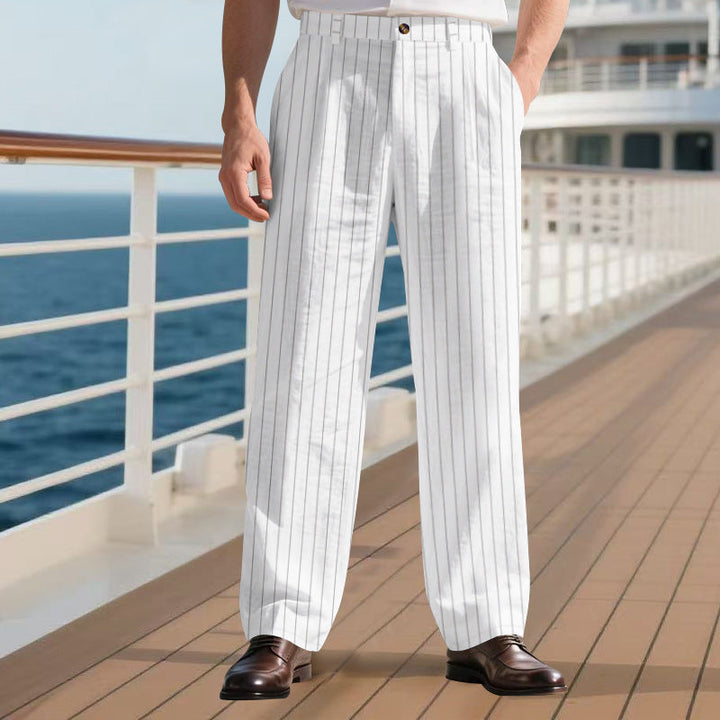 Men's Elegant Suit Pants with Slim Pinstripes Lune London