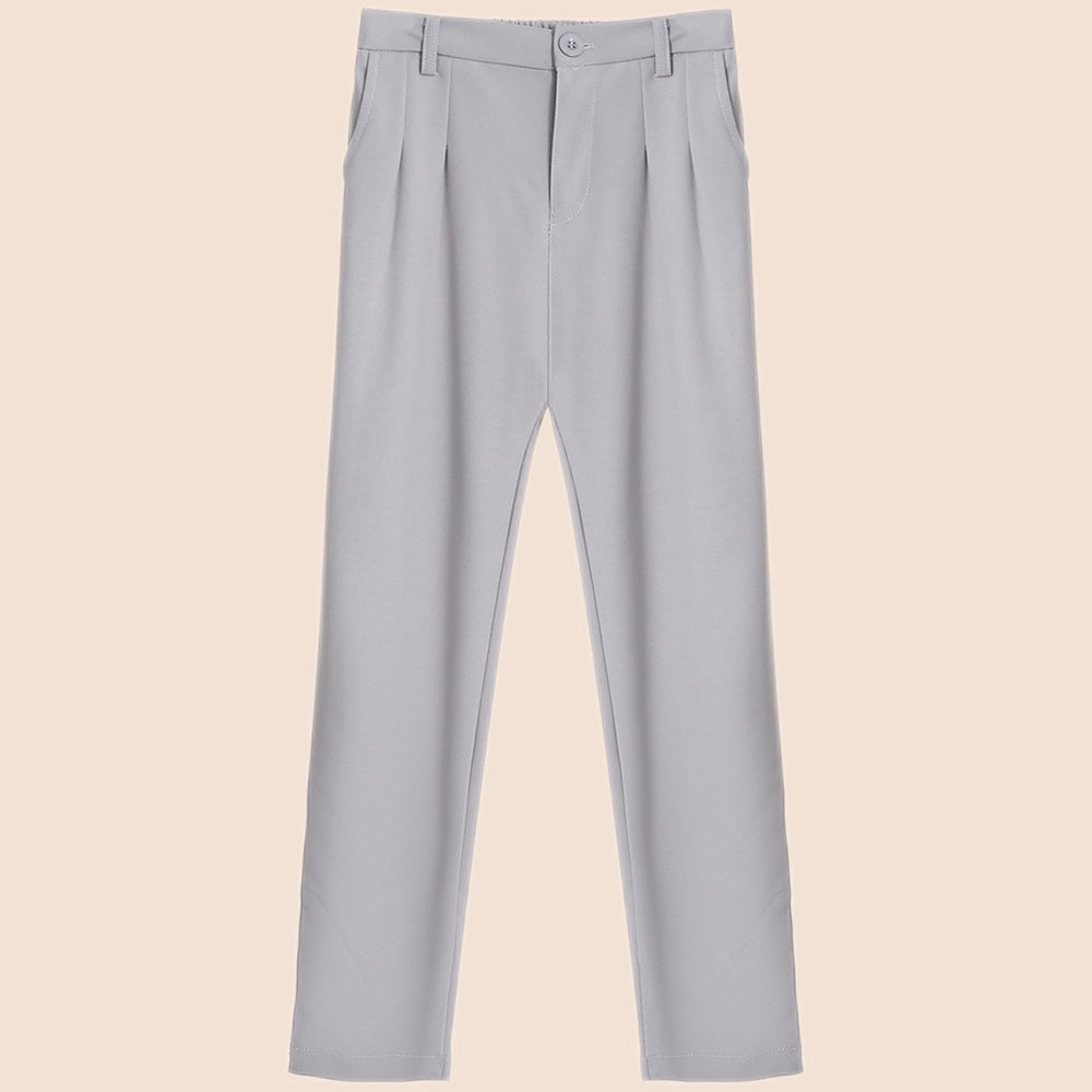 Women's Elegant Chino Pants with Pleats and High Pockets