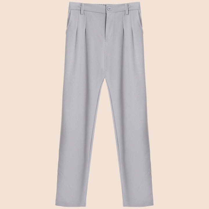 Women's Elegant Chino Pants with Pleats and High Pockets