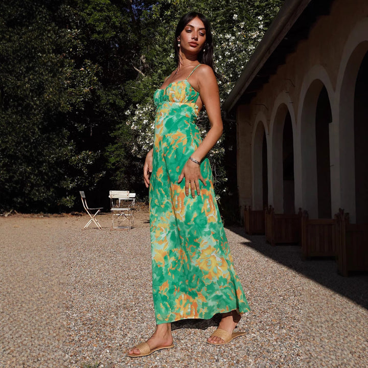 Chic Floral Print Maxi Dress
