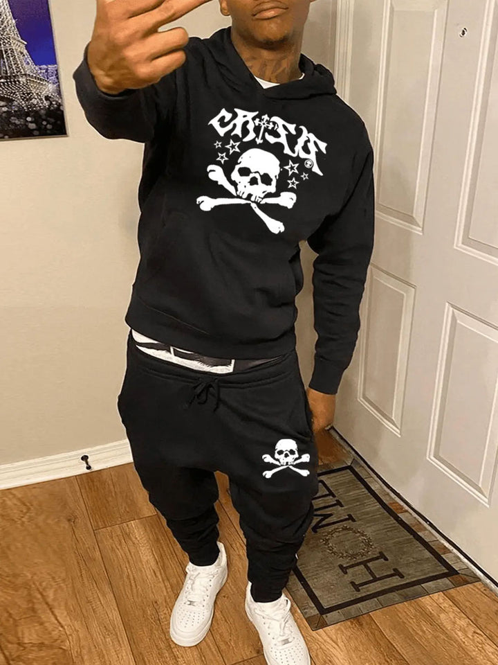 Men's hoodie and jogger set with a catchy skull design Lune London