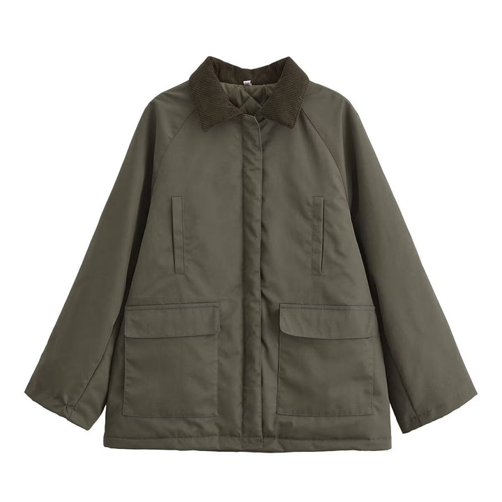 Transitional women's jacket with high collar and practical pockets Lune London