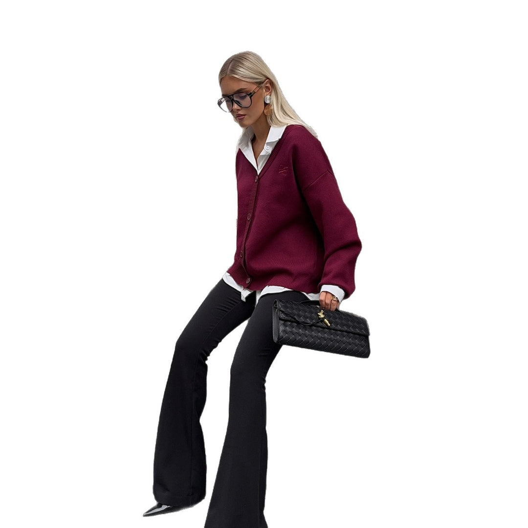Women oversized cardigan with an elegant V neck and comfortable button details Lune London