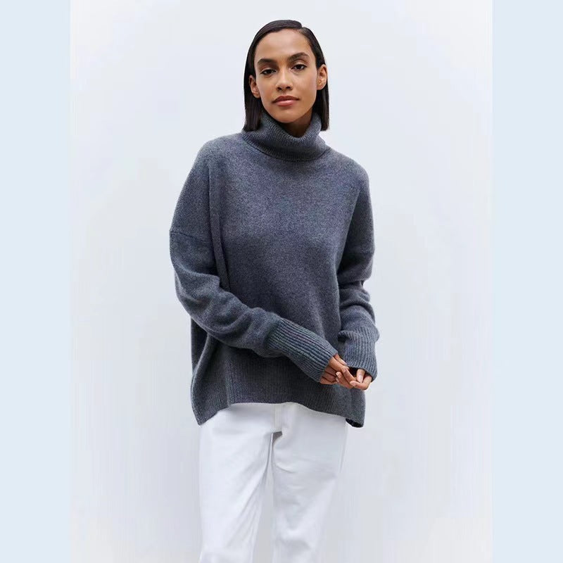 Loop collar sweater for women in soft material Lune London