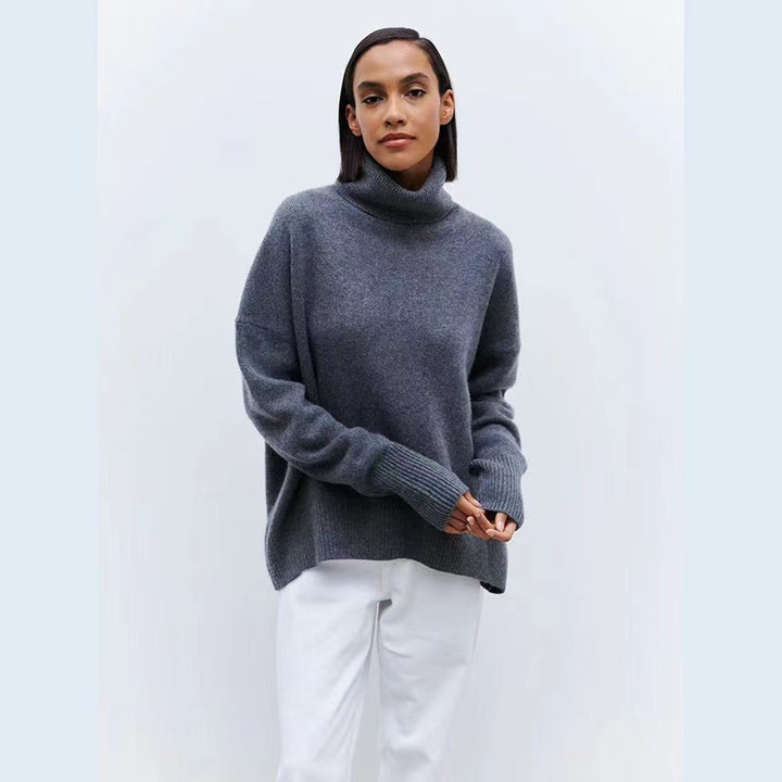 Loop collar sweater for women in soft material Lune London