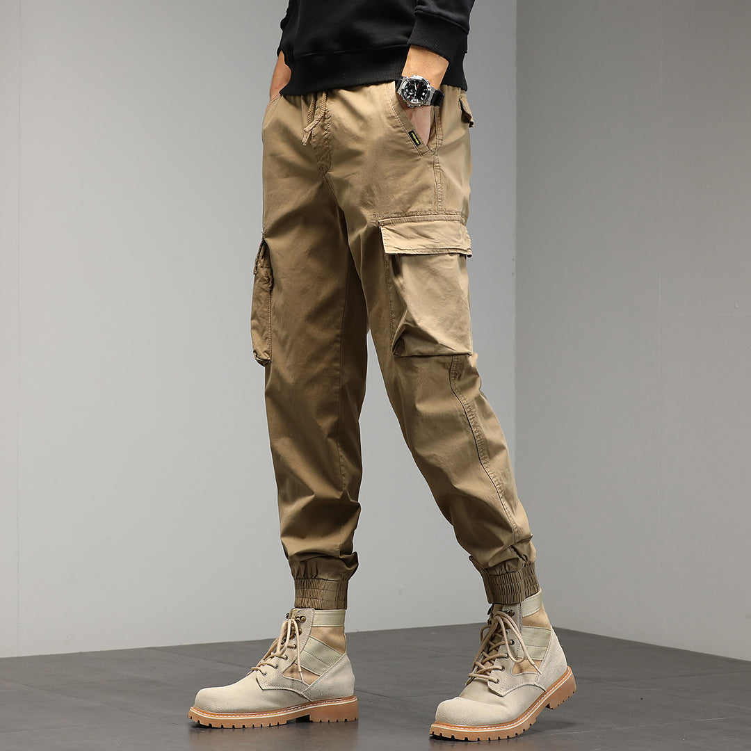 Men's cargo pants with elastic waistband and practical side pockets Lune London