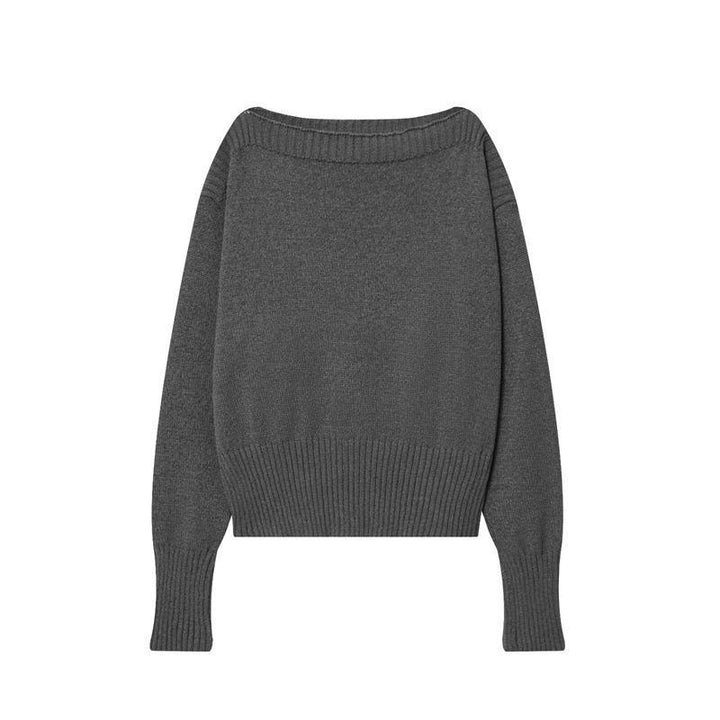 Ladies cozy knitted sweater with loose fit and ribbed edges Lune London