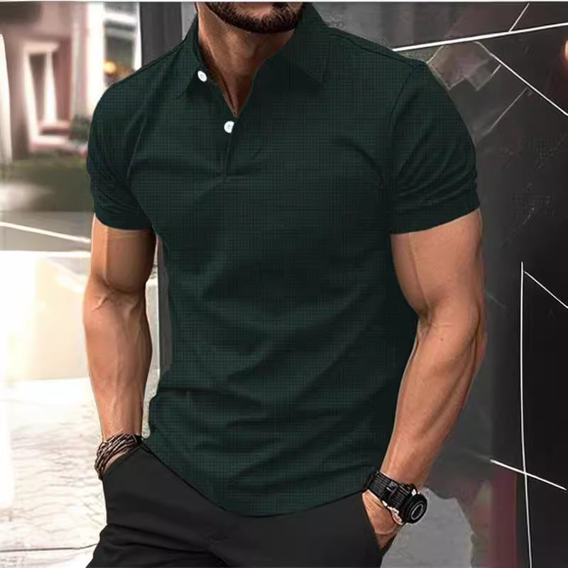 Men's classic short-sleeve polo with textured surface Lune London