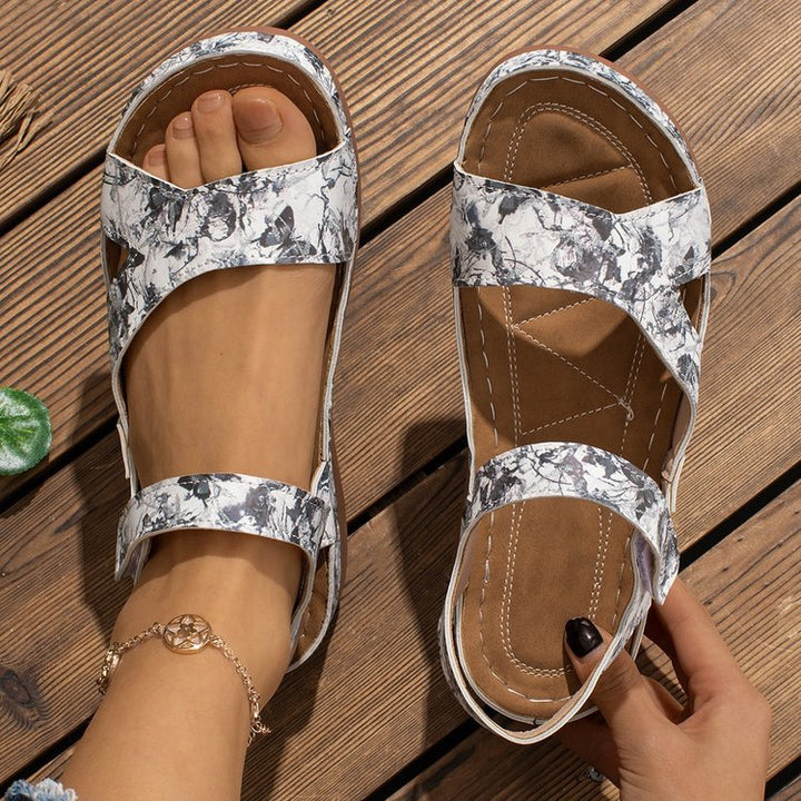 Comfortable wedge sandals for ladies with adjustable straps and anatomical sole Lune London