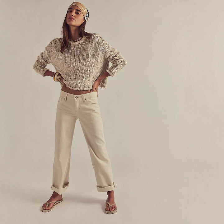 Casual knit sweater for women cropped cut Lune London